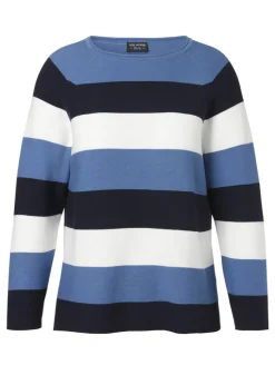 Zeitloser Strickpullover mit gestreiftem Allover-Muster