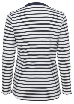 Zeitloses Langarmshirt mit gestreiftem Allover-Muster